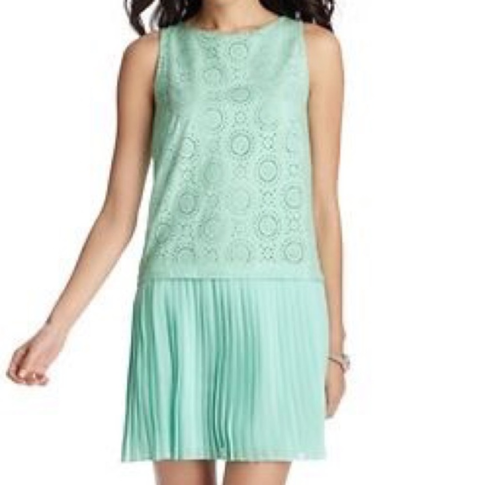 Loft Eyelet Dress with Pleated Bottom